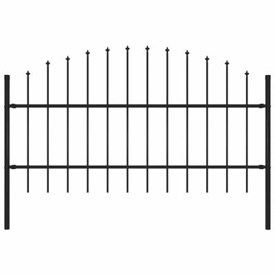 VidaXL Tuinhek met speerpunt staal 181x100 cm zwart VidaXL Tuinhek met speerpunt staal 181x100 cm zwart