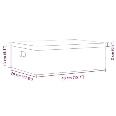 VidaXL Houten kist met deksel&handvatten 40x30x13cm grenenhout zwart