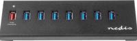 Nedis USB-Hub 8-Poorts USB 3.0 met Externe Voeding QC3.0 Oplaadpoort - thumbnail