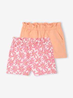 Set van 2 meisjesshorts koraal Set van 2 meisjesshorts koraal