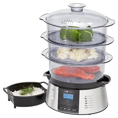 Clatronic DG3547 Stoomkoker Met display, Timerfunctie RVS, Zwart - thumbnail