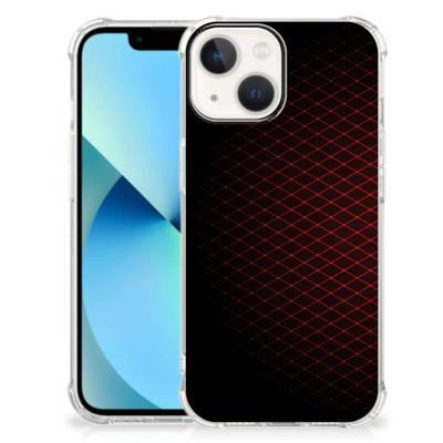 iPhone 13 mini Doorzichtige Silicone Hoesje Geruit Rood iPhone 13 mini Doorzichtige Silicone Hoesje Geruit Rood