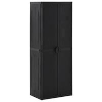 Tuinkast 65x45x172 cm PP rattan zwart - thumbnail