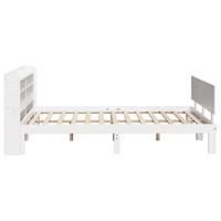 Bedframe met hoofdeinde zonder matras 140x190 cm wit - thumbnail