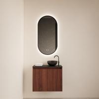 BWS Fonteinmeubel Meadow 60x50 cm Choco Eiken Incl. Topplaat Mat Zwart - Fonteinmeubel Meadow 60x50 cm Choco Eiken Incl. Topplaat Mat Zwart - thumbnail