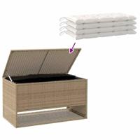 Opbergbox voor buiten 100x55x55,5 cm poly rattan beige - thumbnail