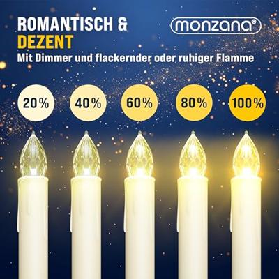 20 set LED Kerstboomverlichting kaarsen met afstandsbediening in kleur 20 set LED Kerstboomverlichting kaarsen met afstandsbediening in kleur