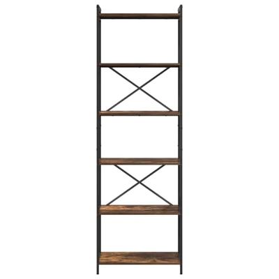Boekenkast Gerookt eiken 60 x 30 x 188 cm MDF en Staal