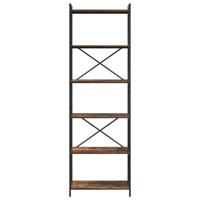 Boekenkast Gerookt eiken 60 x 30 x 188 cm MDF en Staal - thumbnail