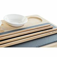 Sushi set DKD Home Decor PC-186227 Wit Zwart Natuurlijk Bamboe Raad van bestuur Modern Orientaals 28,5 x 18,5 x 2,6 cm (9 Onderd - thumbnail