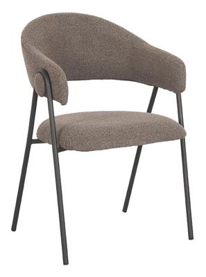 LABEL51 Eetkamerstoel Lowen - Bruin - Boucle - Black Frame