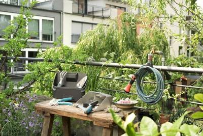 Spiraalslang met geïntegreerde ondersteuning - voor balkons en terrassen - 7,5 m