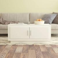 Salontafel 102x50x45 cm bewerkt hout wit - thumbnail