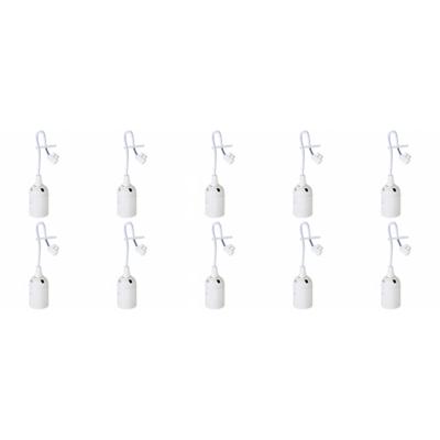 Verhuisfitting 10 Stuks - E27 Fitting/Houder - Kunststof Wit 15cm Draad