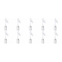 Verhuisfitting 10 Stuks - E27 Fitting/Houder - Kunststof Wit 15cm Draad - thumbnail