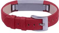 By Qubix - Lederen bandje Compatible met Fitbit Alta - Donkerrood - Compatible fitbit bandje - thumbnail