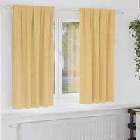 Gordijnen met gordijnen 2 pcs Beige Polyester - thumbnail