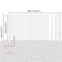 VidaXL Hek met paal groen 1 x 10 m staal en pvc - thumbnail