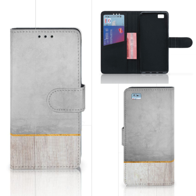 Huawei Ascend P8 Lite | Book Style Case | Wood Concrete