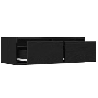 Tv-meubel met LED-verlichting 75x35,5x25 cm zwart eikenkleurig