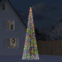 VidaXL Led-kerstboom aan vlaggenmast 1534 leds kleurrijk 500 cm - thumbnail