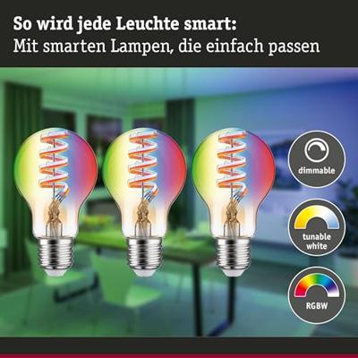 29163 Paulmann Home LED-lamp E27 Energielabel: G (A - G) 6.3 W RGBW Goud 29163 Paulmann Home LED-lamp E27 Energielabel: G (A - G) 6.3 W RGBW Goud