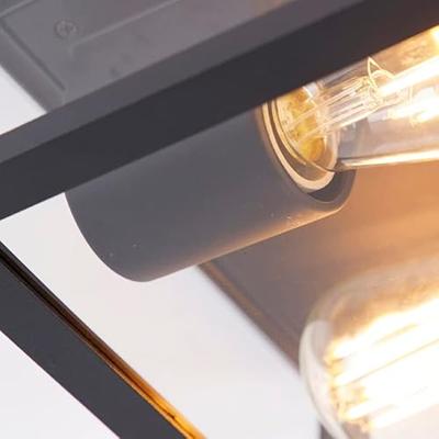 QAZQA Smart plafondlamp zwart IP44 2-lichts incl. Wifi ST64 -