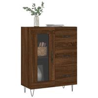 Dressoir 69,5x34x90 cm bewerkt hout bruineikenkleurig - thumbnail