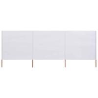 VidaXL Windscherm 3-panelen 400x80 cm stof zandwit - thumbnail