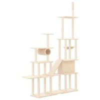 Kattenmeubel met sisal krabpalen 279 cm crèmekleurig - thumbnail