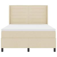 Boxspring bed met matras met hoofdeinde Crème 160 x 200 cm Stof - thumbnail