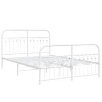 Bedframe met hoofd- en voeteneinde metaal wit 140x200 cm - thumbnail