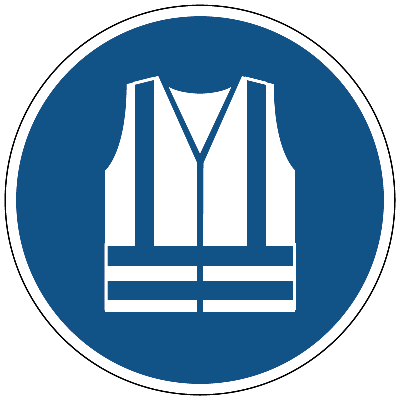 Veiligheidsjas met verhoogde zichtbaarheid verplicht gebods- Ø 150 mm - Sticker