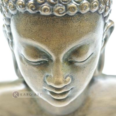 Afbeelding op acrylglas - Denkende Boeddha , Beige wit , 3 maten , Premium print