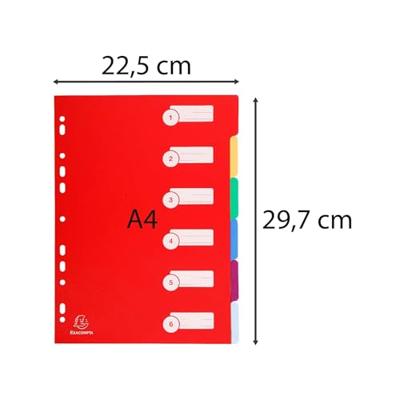 Intercalaires polypropylene semi rigide 35x100e 6 positions - a4