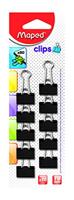 Maped foldbackclip klein model, 19 mm, ophangdoosje van 10 stuks, zwart of assorti - thumbnail