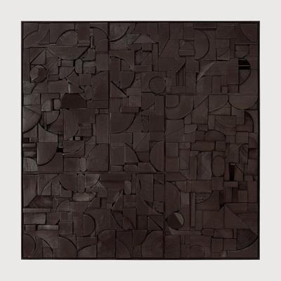 Ethnicraft Wandpaneel 'Bricks' Teakhout, 100 x 100cm, kleur Zwart