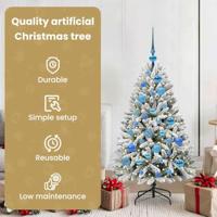 Kunstkerstboom met 150 LED Groen en Wit 120 cm PVC en Metaal - thumbnail