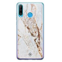 Huawei P30 Lite siliconen hoesje - Marmer goud - thumbnail