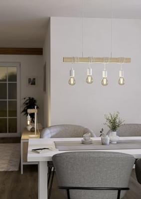 Eglo Houten hanglampTownshend 4-lichts hout met wit - 43704