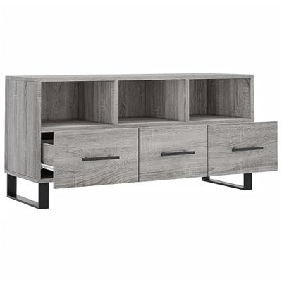 Tv-meubel 102x36x50 cm bewerkt hout grijs sonoma eikenkleurig