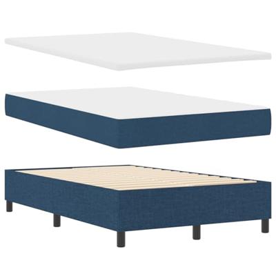 Boxspring bed met matras met hoofdeinde Blauw 120 x 200 cm Stof