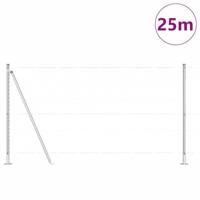 VidaXL Afrasteringspaal zilver 25 x 1,2 m (50 mm gaas) staal - thumbnail