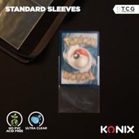 Kaarthoezen - KONIX - Standaardhoezen - 100 vakken - Magic The Gathering, Pokémon-compatibel - Transparant - thumbnail