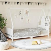Kinderbedframe 90x200 cm massief grenenhout wit - thumbnail