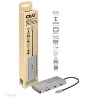 club3D CSV-1594 USB 3.1 Gen 1-hub 9 poorten Met ingebouwde netwerkaansluiting, Met ingebouwde SD-kaartlezer, Met USB-C stekker Zilver - thumbnail