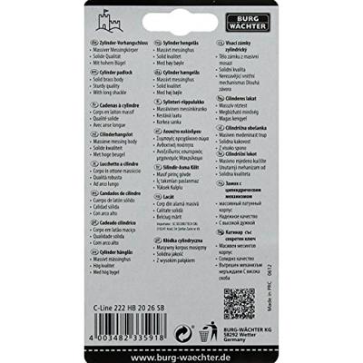 Burg Wächter 33591 Hangslot 20.00 mm Verschillend sluitend Messing Sleutelslot