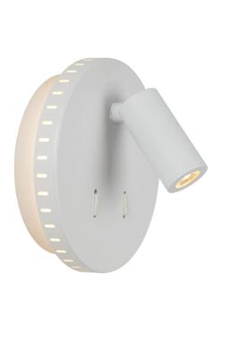 Lucide BENTJER - Bedlamp / Wandlamp - Ø 14 cm - LED - 3000K - Wit Lucide BENTJER - Bedlamp / Wandlamp - Ø 14 cm - LED - 3000K - Wit