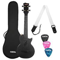 Cascha HH 2258 carbon fiber concert ukelele set zwart - thumbnail