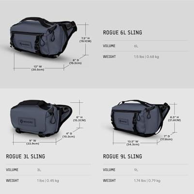 WANDRD Cameratas - Rogue Sling Crossbody Camera Case - Gemaakt van ballistische nylon stof, werkt als een Sling Laptop Tas, Egeïsche Blauw, 6L, Messenger Tas